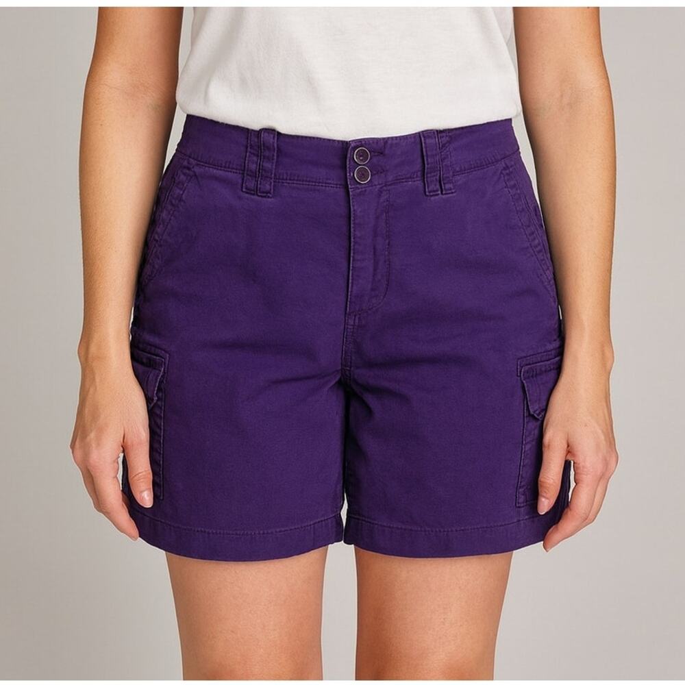 Old Navy Mid Rise Size 6 Cargo Shorts Linen Cotton Blend